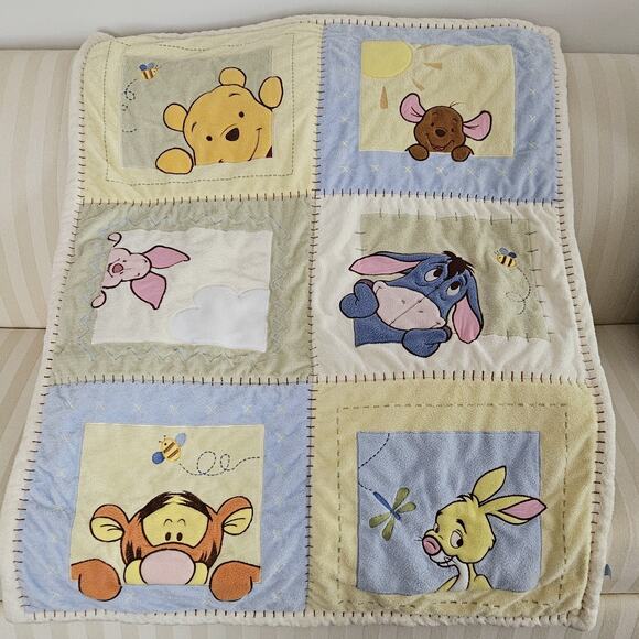 Disney Baby Other - Disney Baby Winnie the Pooh + Friends Patchwork Squares Crib Blanket